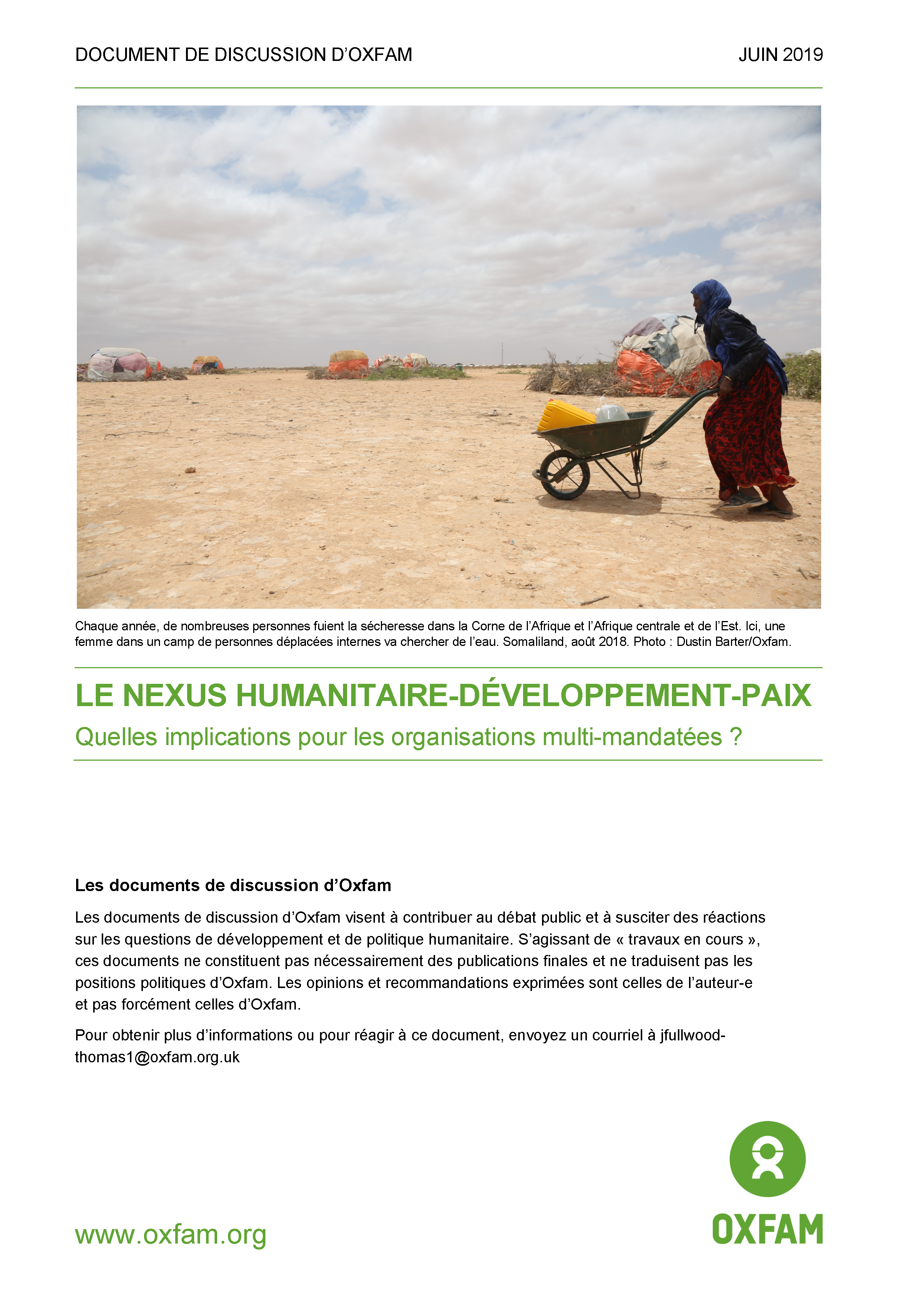 Page de couverture pour Le Nexus Humanitaire-Développement-Paix: Quelles implications pour les organisations multi-mandatées ?