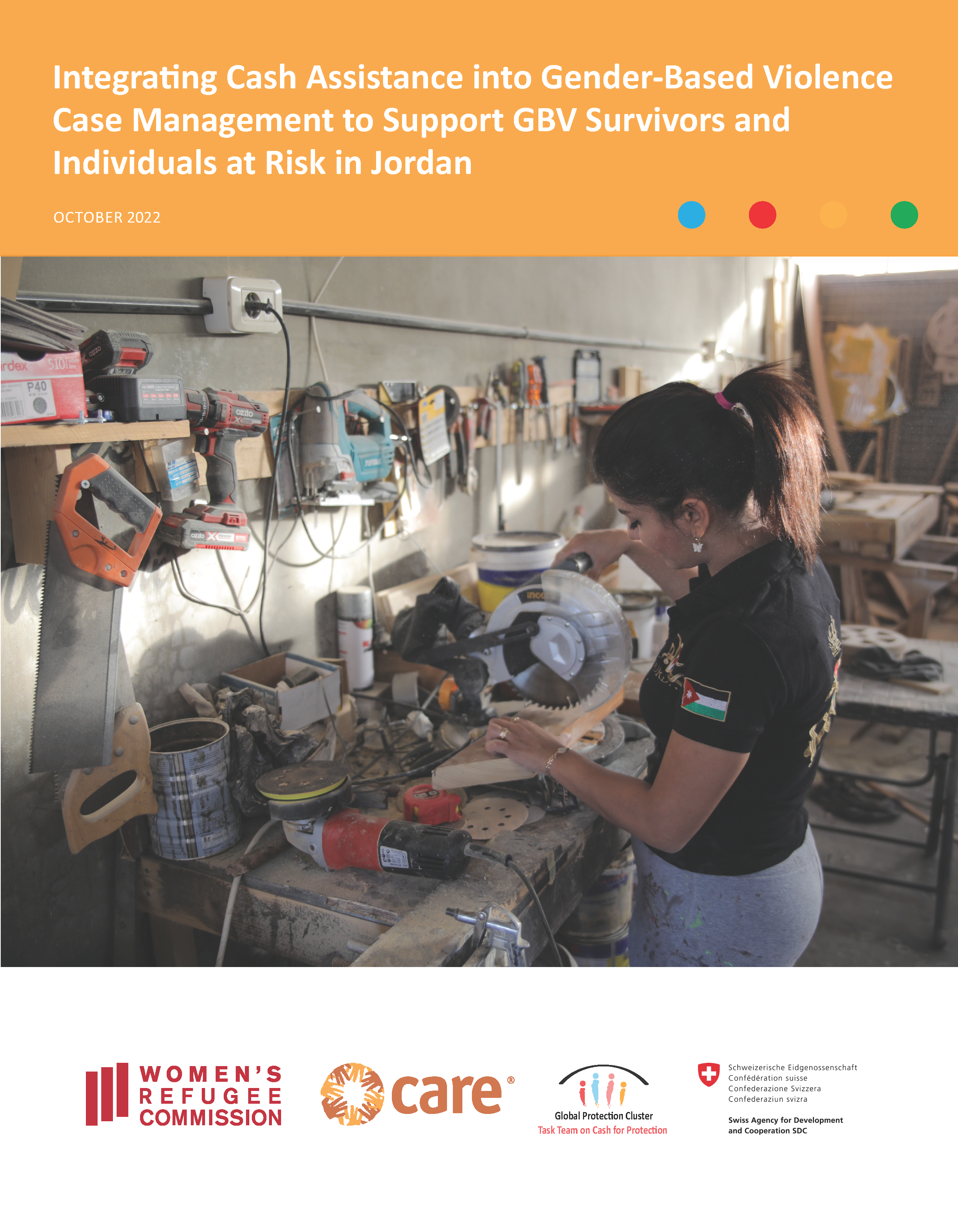Cover page for Integrating Cash Assistance into Gender-Based Violence Case Management to Support GBV Survivors and Individuals at Risk in Jordan