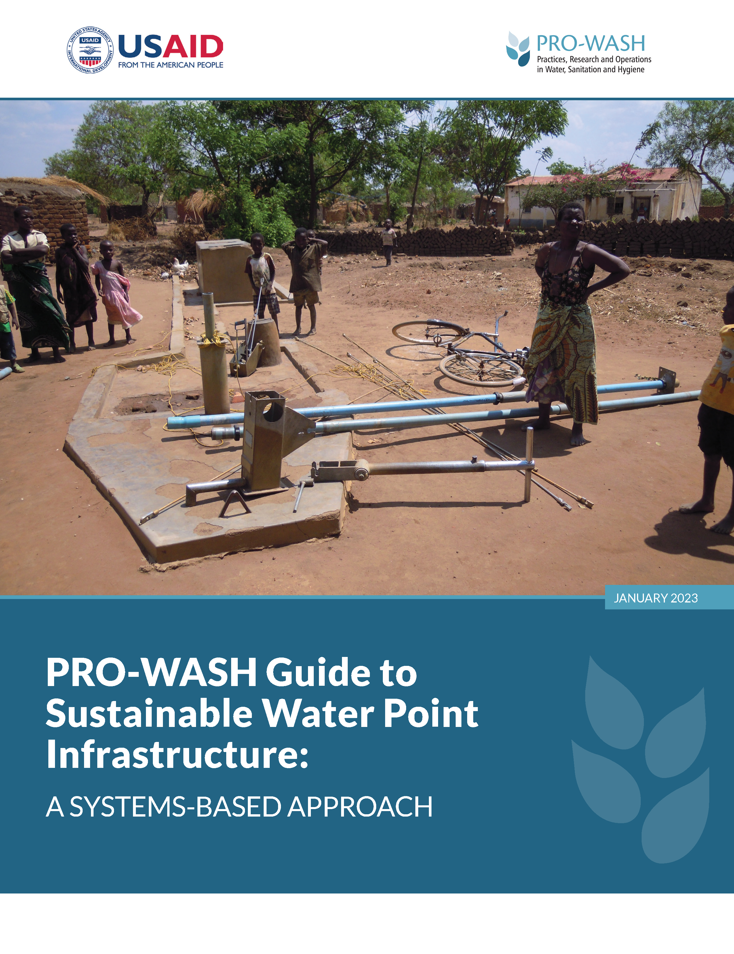 Cover page for PRO-WASH Guide to Sustainable Water Point Infrastructure: A Systems-Based Approach