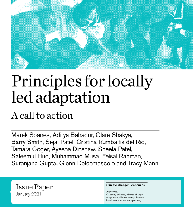 Cover page for Principles for Locally Led Adaptation: A Call to Action