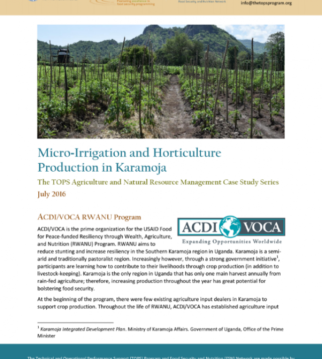Download Resource: TOPS ANRM Case Study: Micro-Irrigation and Horticulture Production in Karamoja