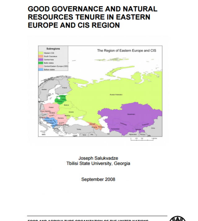 Download Resource: Good Governance and Natural Resources Tenure in Eastern Europe and CIS Region