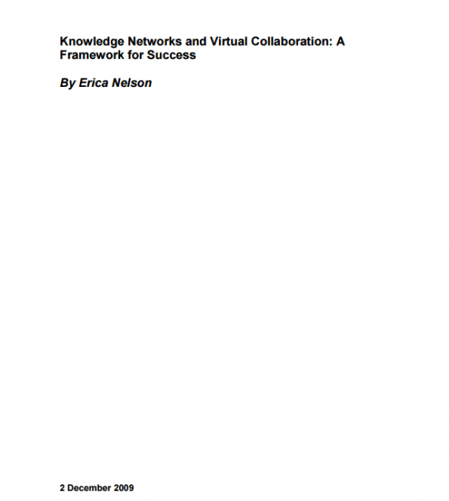 Download Resource: Knowledge Networks and Virtual Collaboration: A Framework for Success