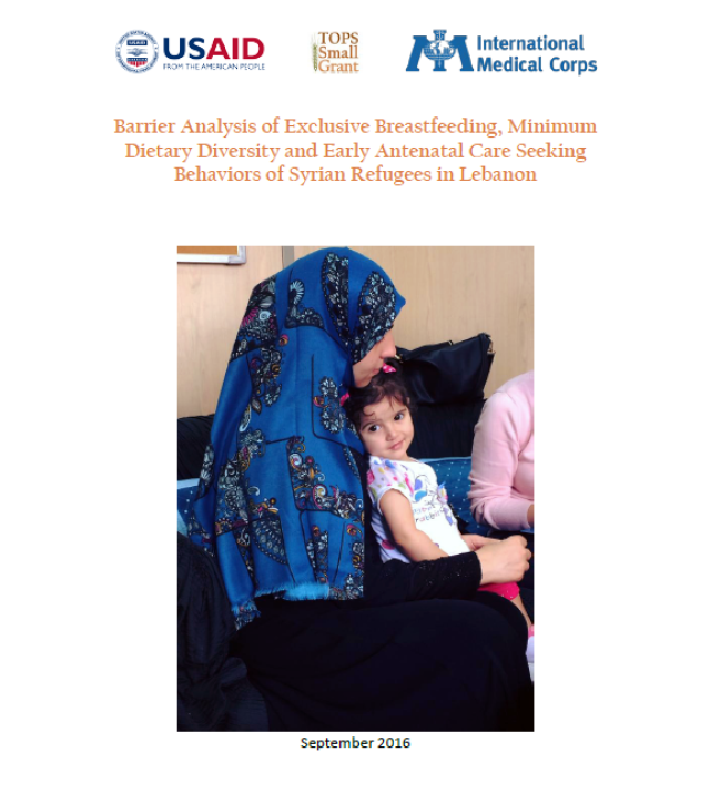 Download Resource: Barrier Analysis of Exclusive Breastfeeding, Minimum Dietary Diversity and Early Antenatal Care Seeking Behaviors of Syrian Refugees in Lebanon