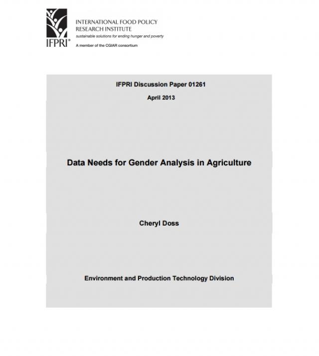Download Resource: Data Needs for Gender Analysis in Agriculture