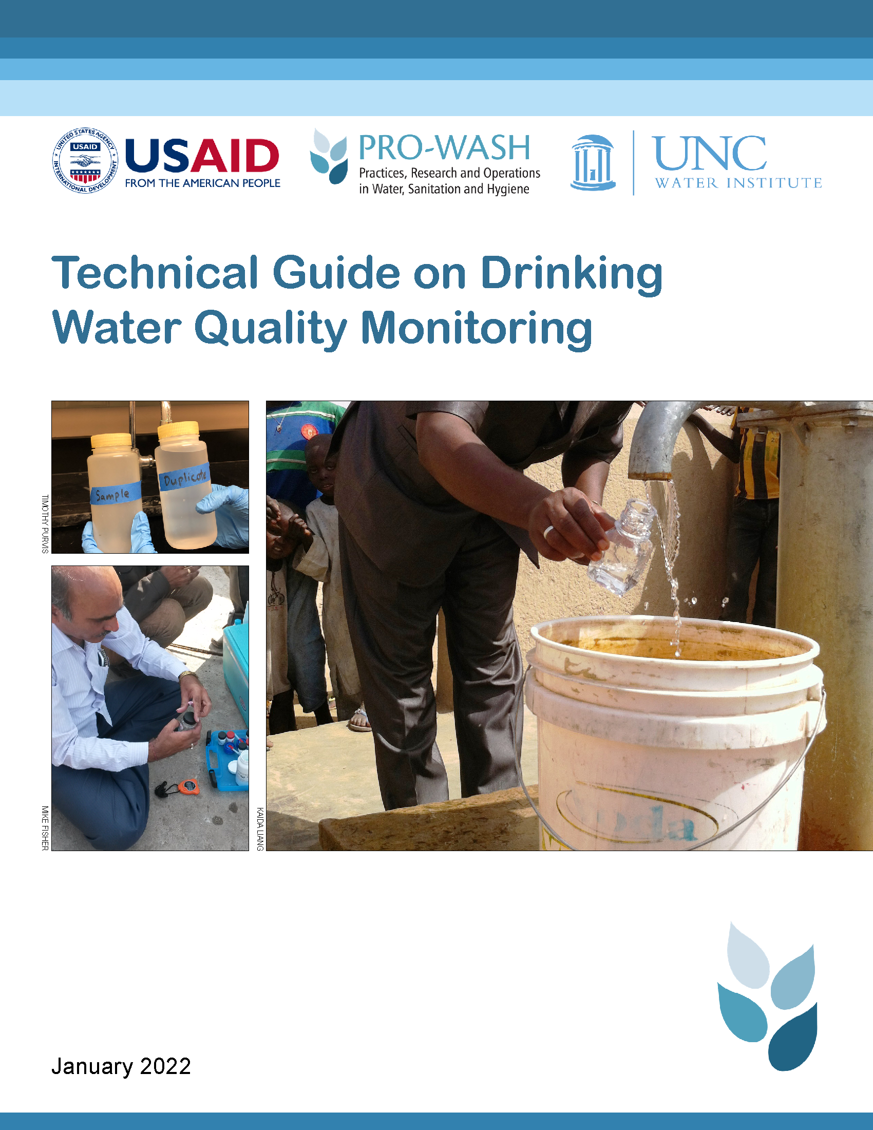 Page de garde du Guide technique sur la surveillance de la qualité de l'eau potable