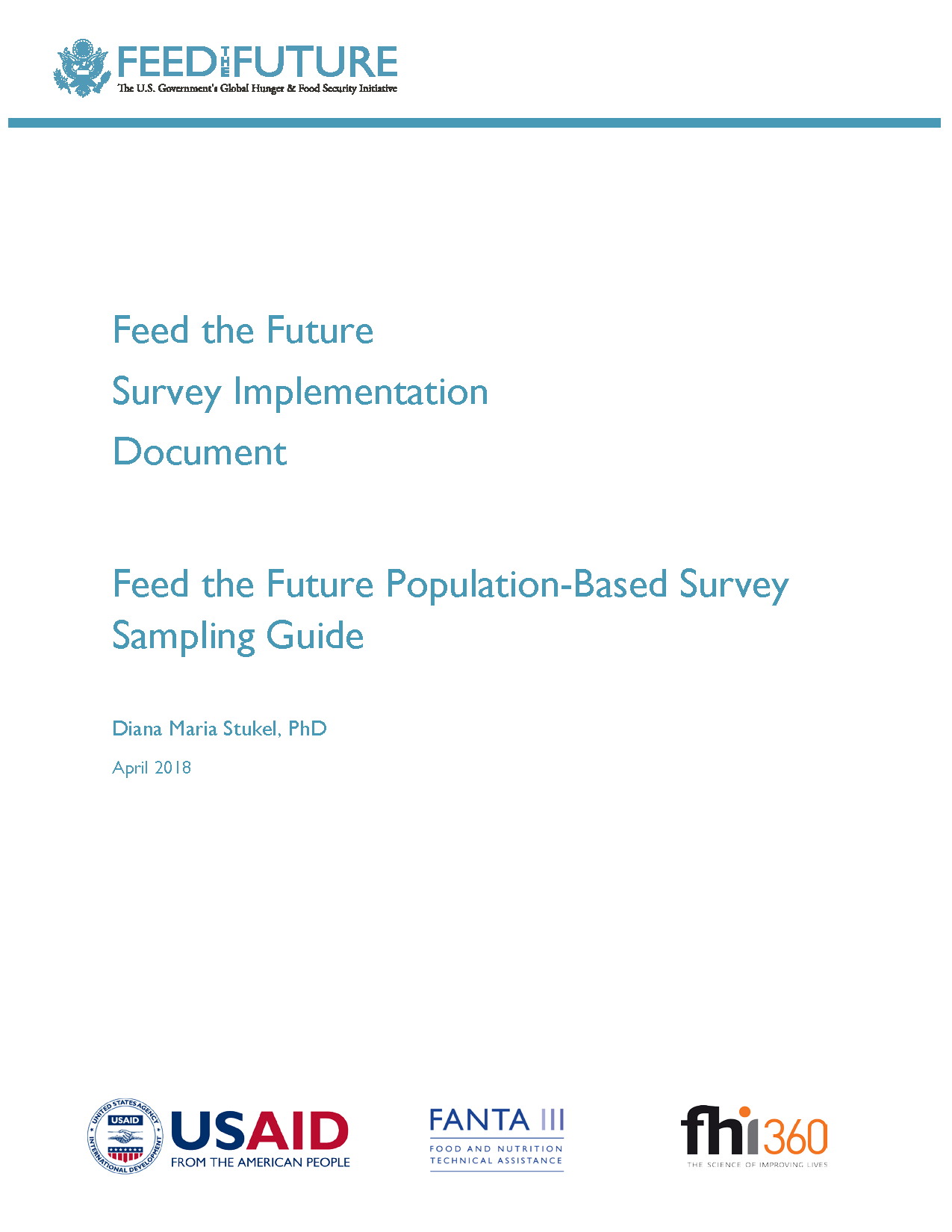 Page de garde de Feed the Future Guide d'échantillonnage de l'enquête basée sur la population