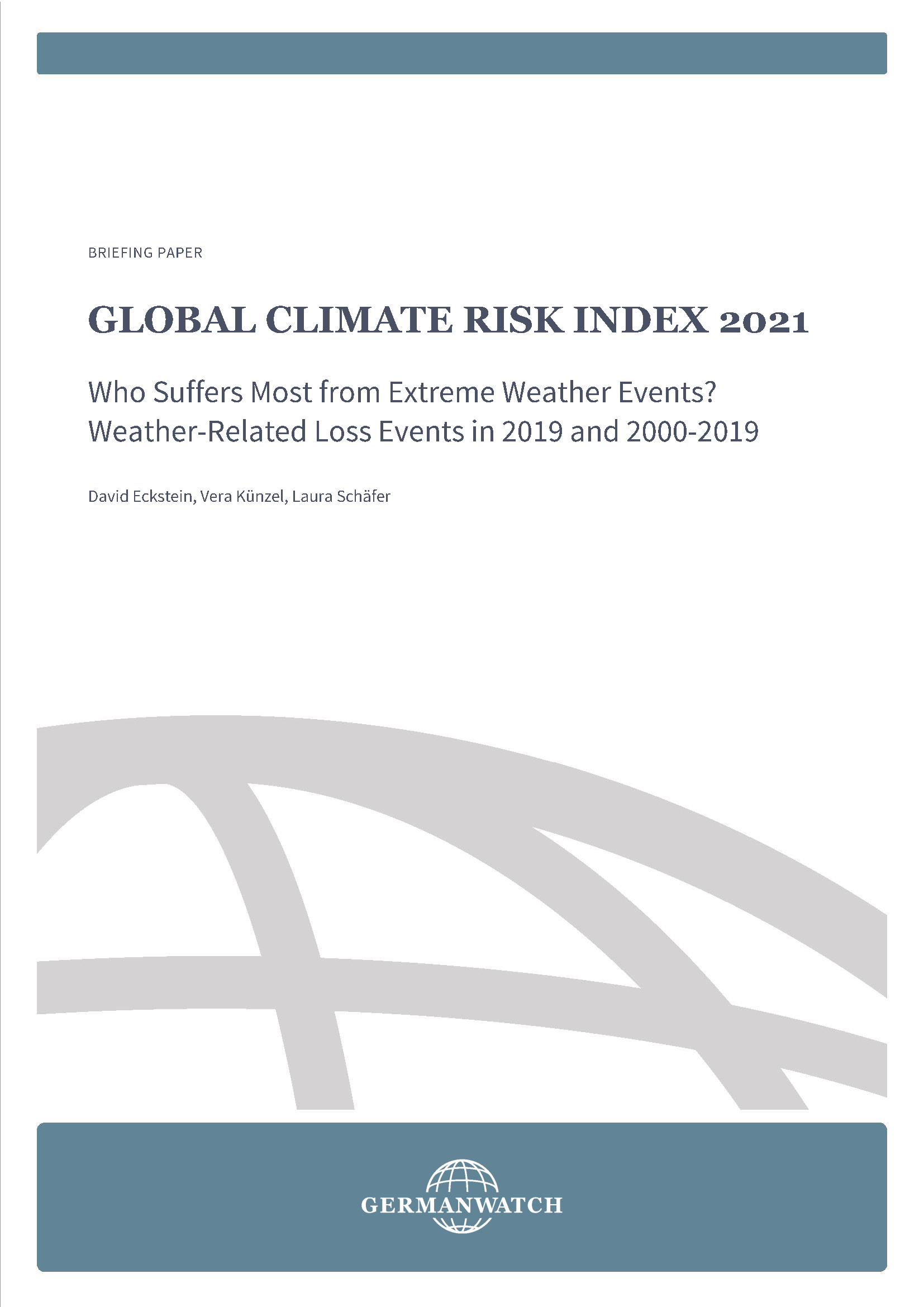 Page de couverture de l'indice mondial des risques climatiques 2021