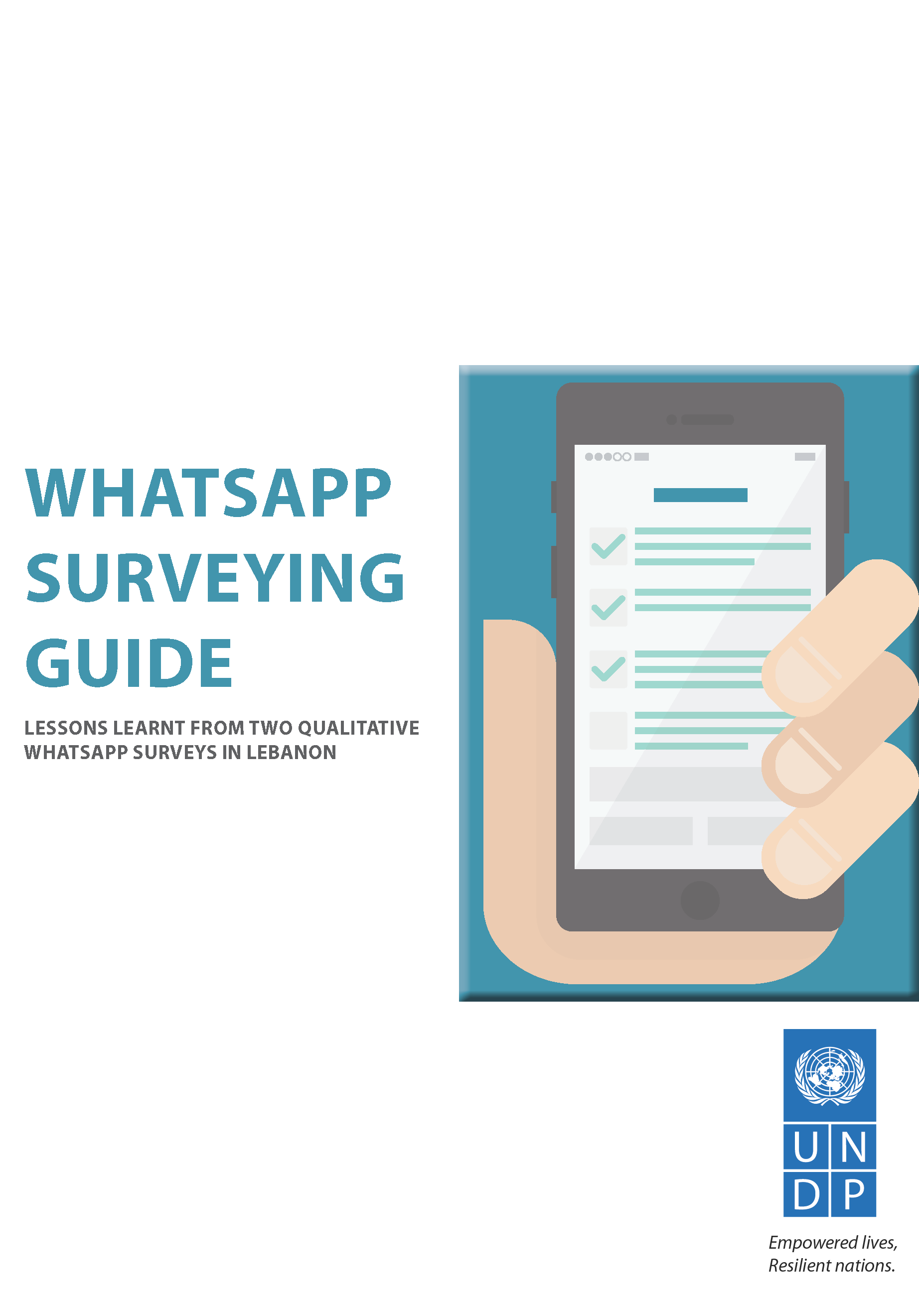 Page de couverture du projet Innovation du PNUD « Speak up via WhatsApp » - Guide WhatsApp