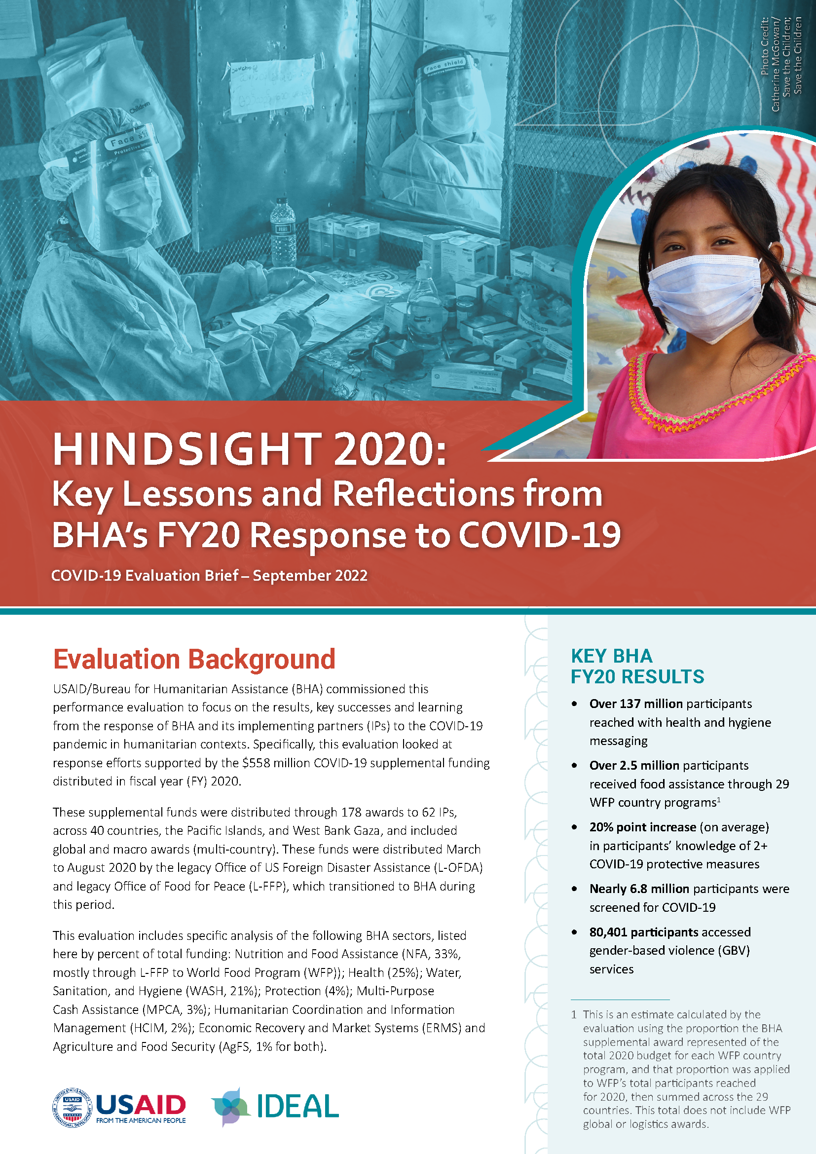 Page de couverture de Rétrospective 2020 : Principaux enseignements et réflexions de la réponse de BHA pour l'exercice 20 au COVID-19