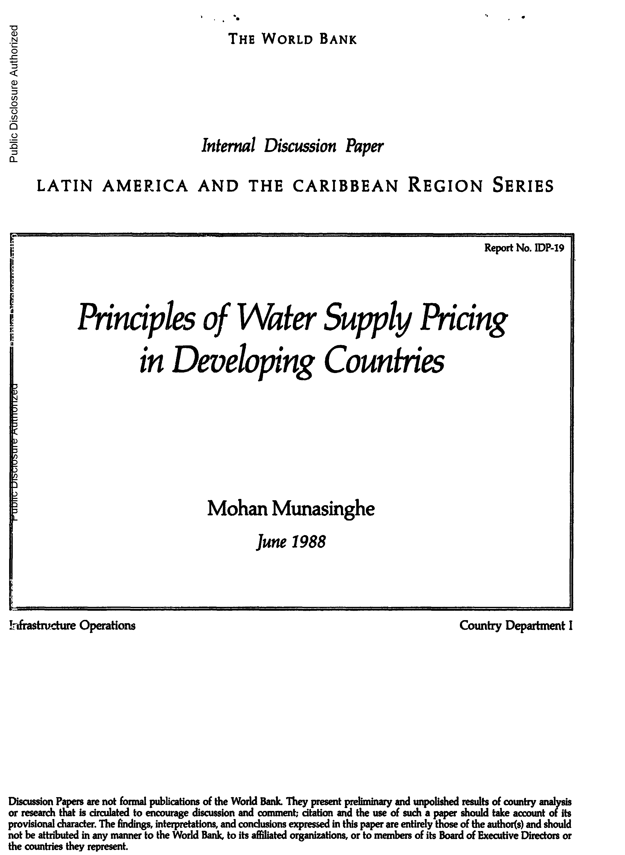 Page de couverture de Principes de tarification de l'approvisionnement en eau dans les pays en développement