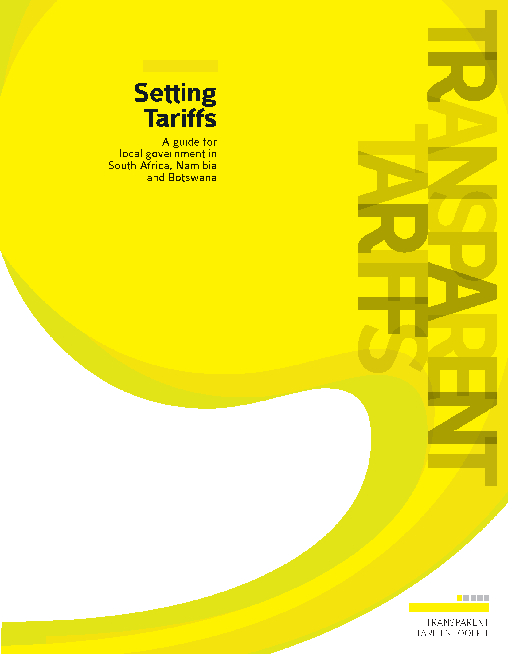 Cover page for Setting Tariffs: A guide for local government in South Africa, Namibia, and Botswana