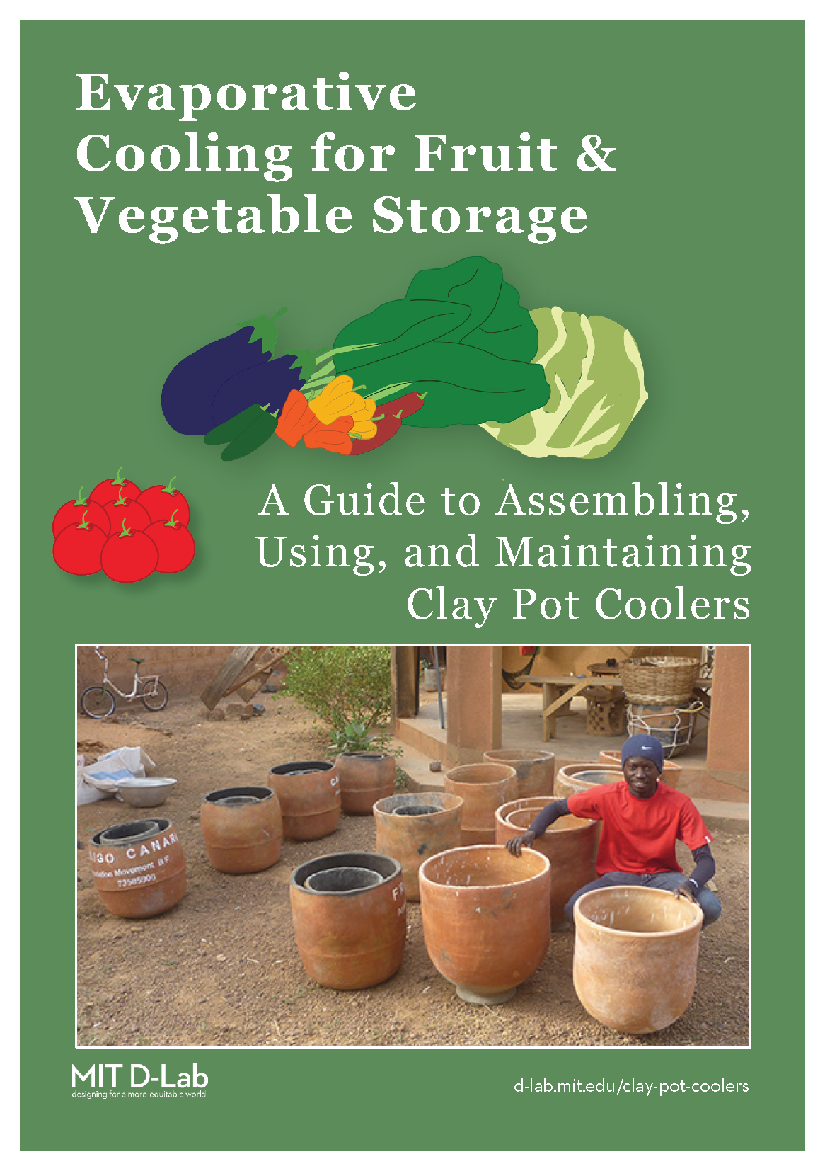 Page de couverture de Refroidissement par évaporation pour le stockage des fruits et légumes : un guide pour l'assemblage, l'utilisation et l'entretien des refroidisseurs de pots en argile