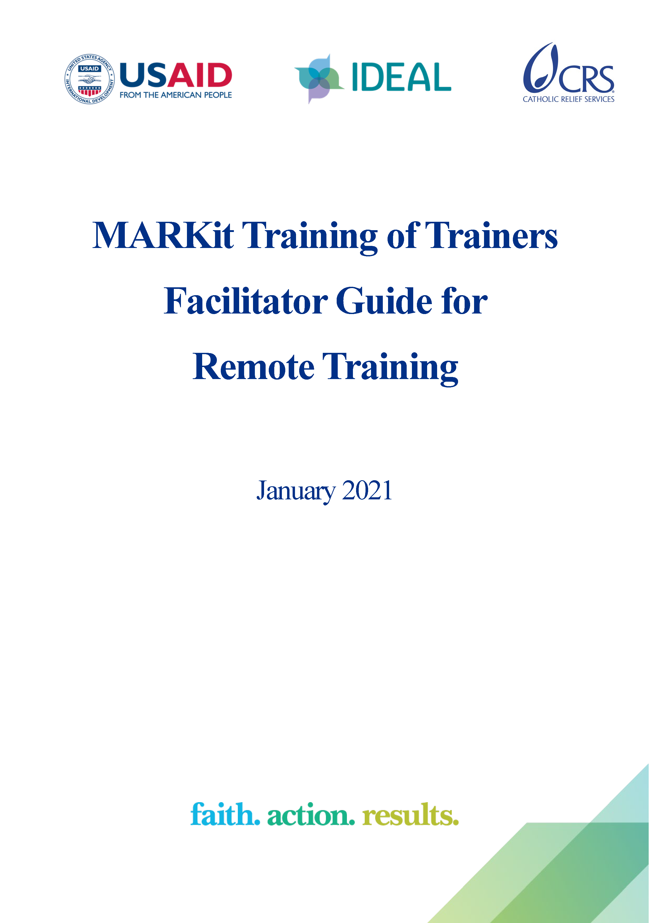 Cover page for MARKit Training of Trainers Facilitators Guide