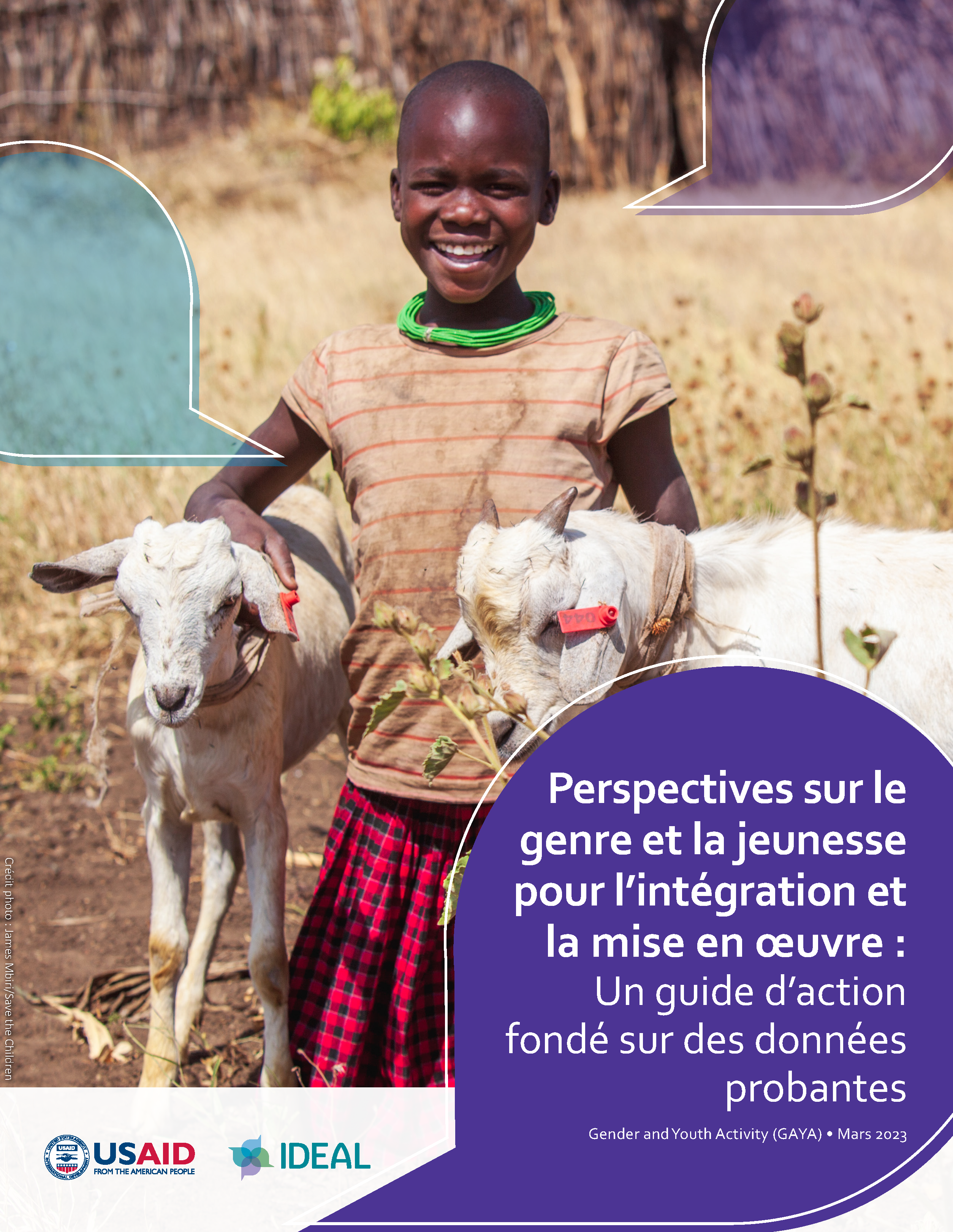 Cover page for Perspectives sur le genre et la jeunesse pour l’intégration et la mise en oeuvre : Un guide d’action fondé sur des données probantes
