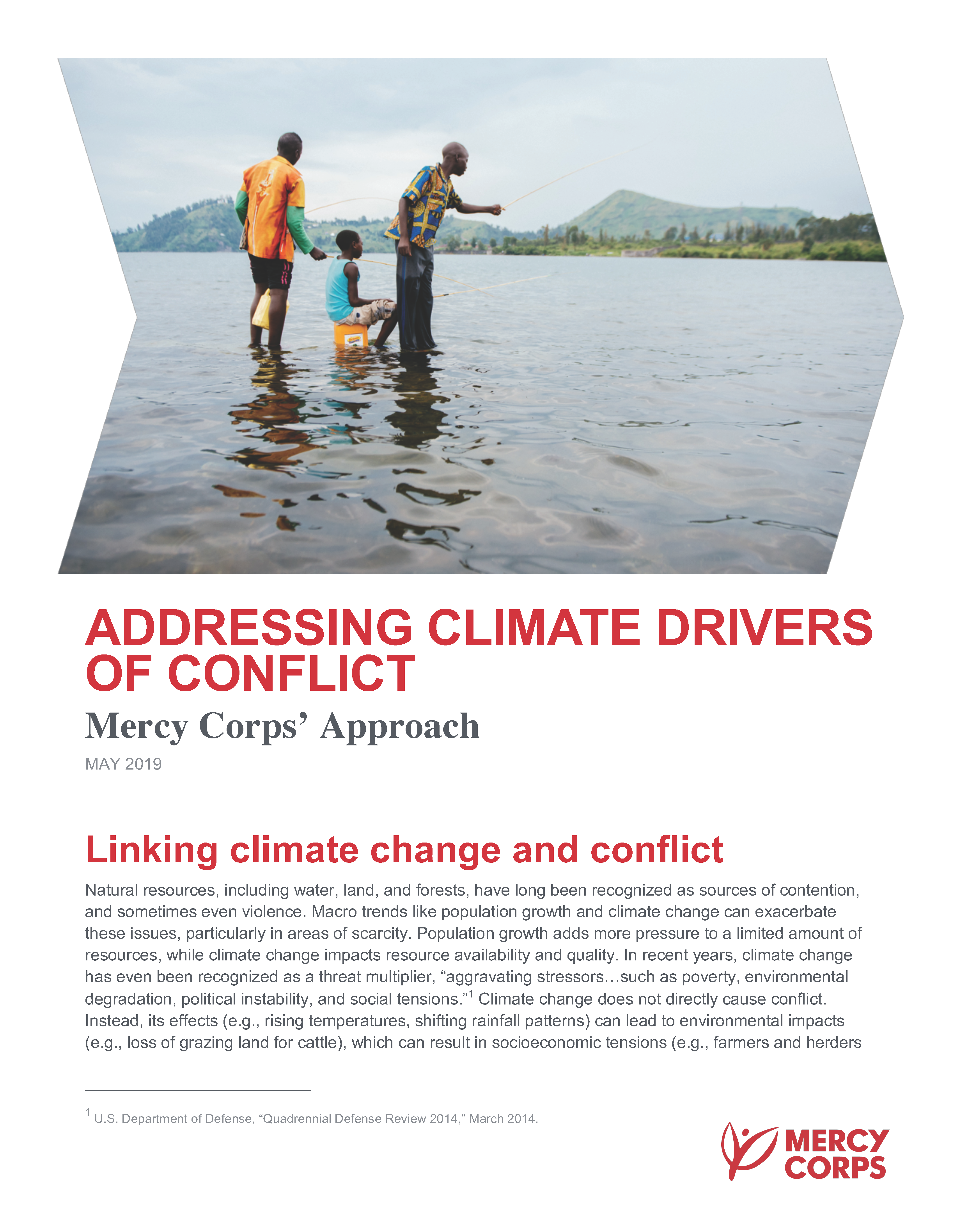 Page de couverture de Aborder les moteurs climatiques des conflits : l'approche de Mercy Corps