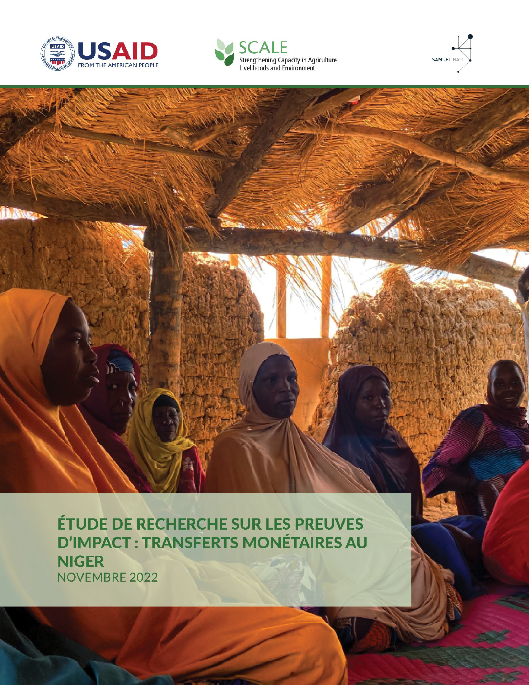 Page de couverture de Étude de recherche sur les preuves d'impact : Transferts monétaires au Niger