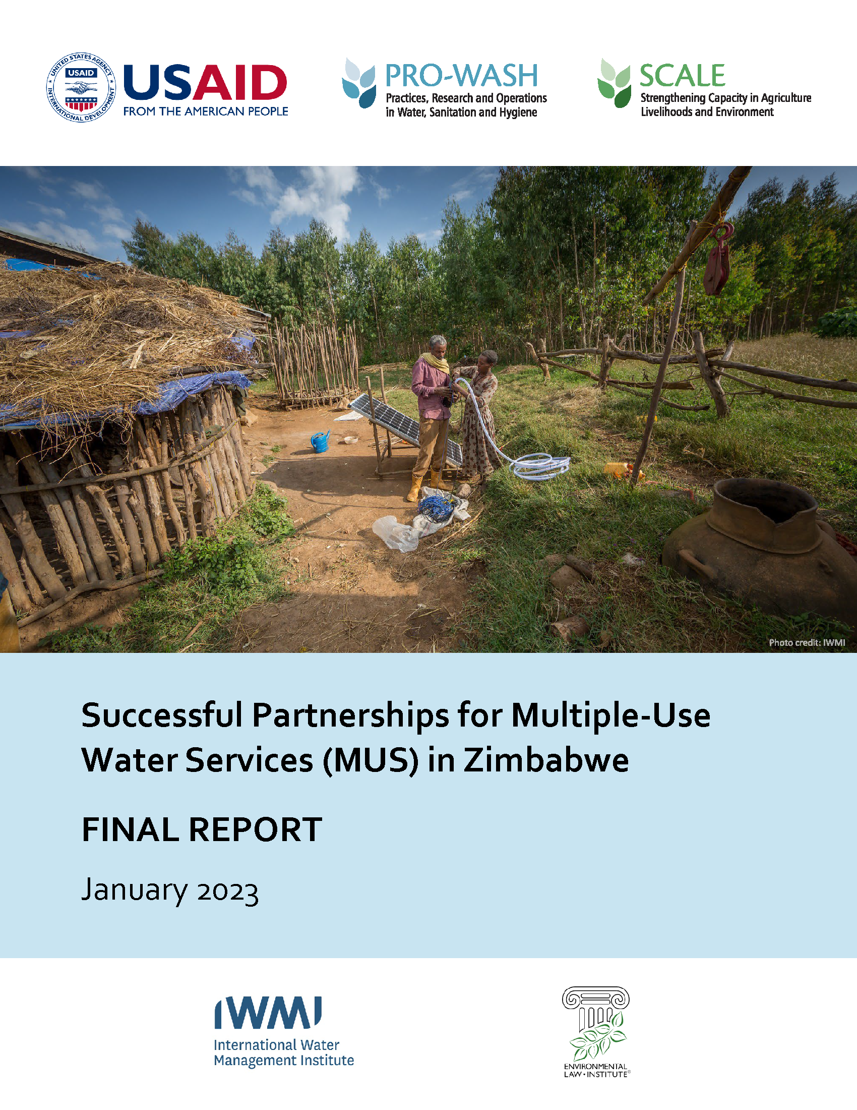 Cover page for Successful Partnerships for Multiple-Use Water Services (MUS) in Zimbabwe: Final Report
