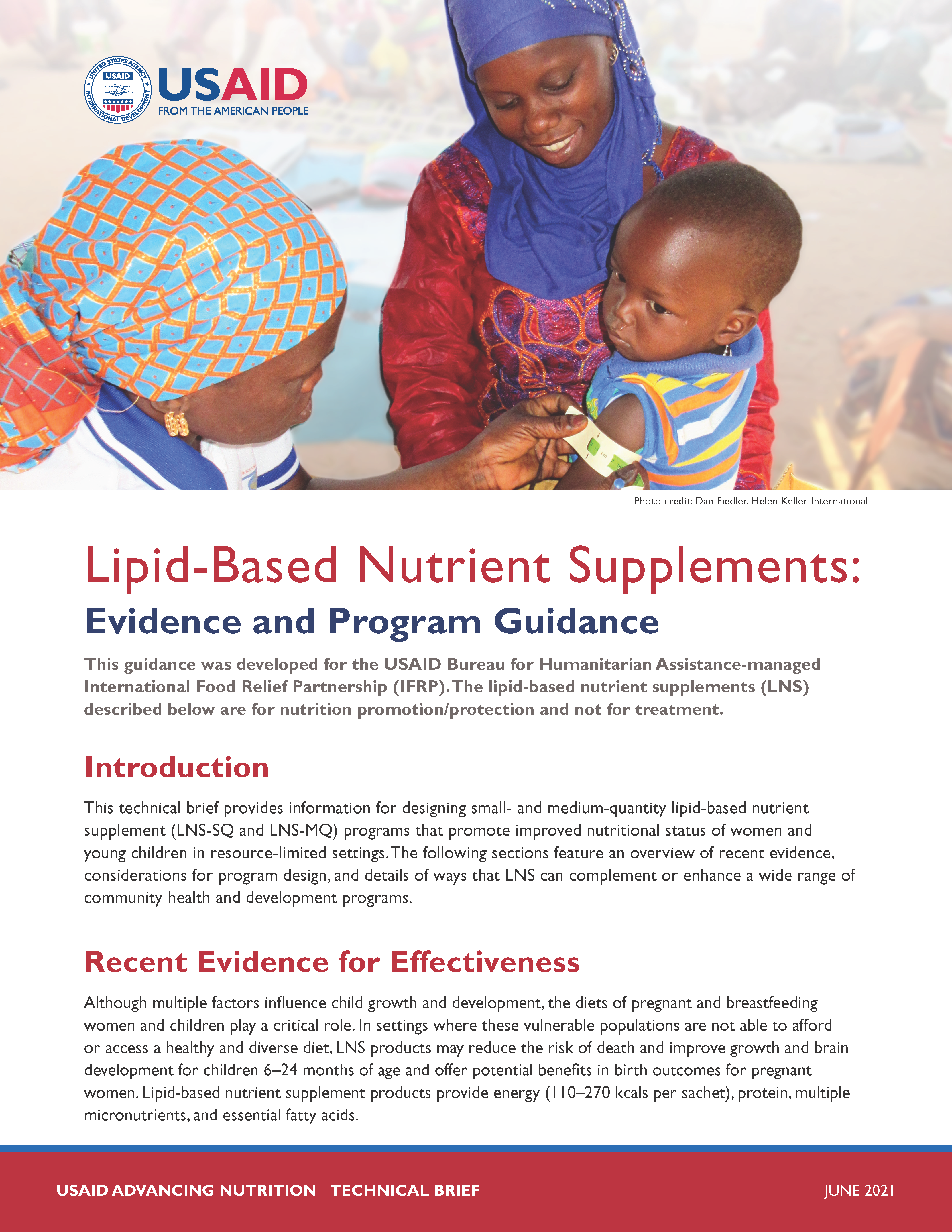 Page de couverture du document Suppléments nutritionnels à base de lipides : données probantes et orientations du programme