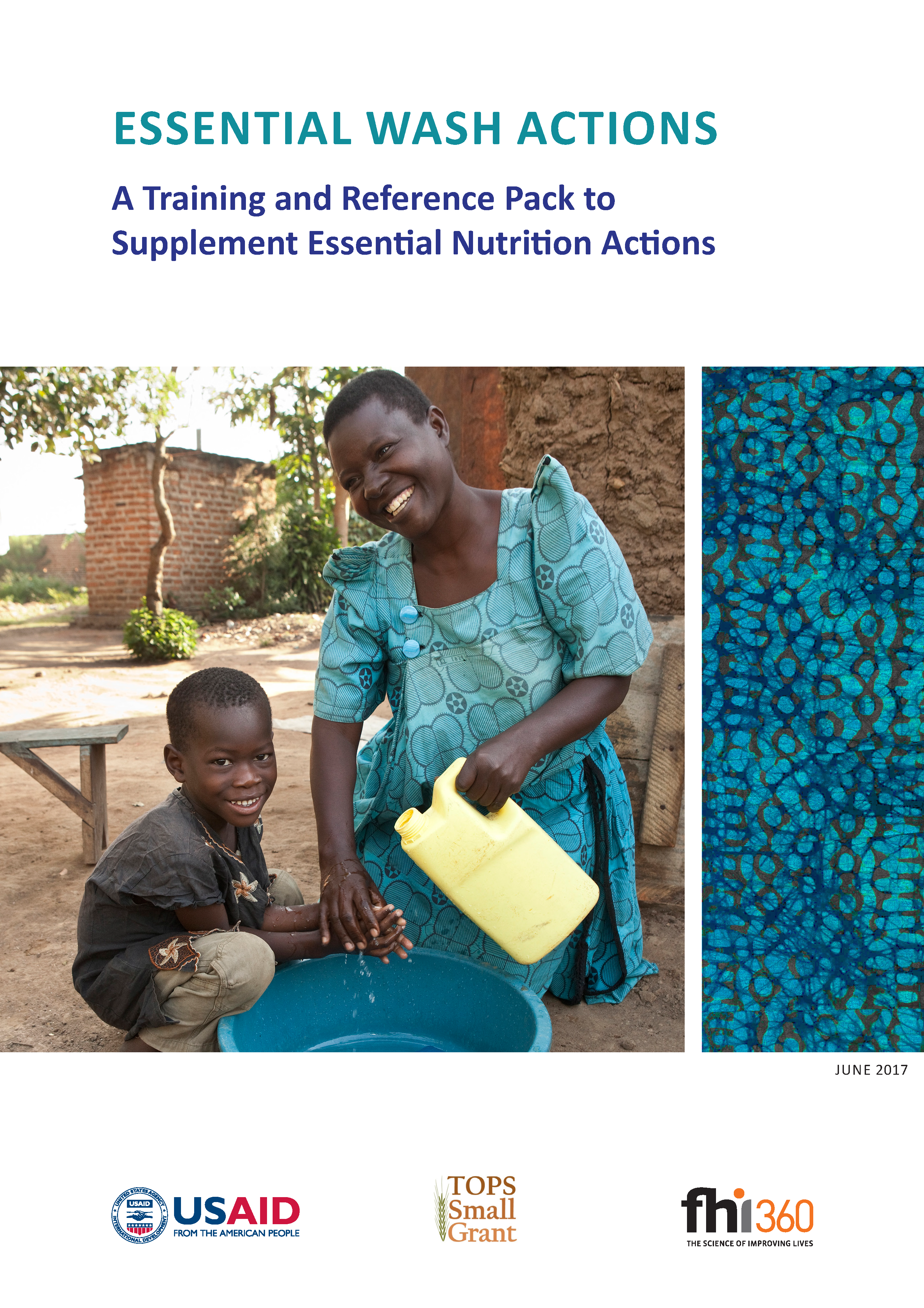 Page de couverture des ACTIONS DE WASH ESSENTIELLES : Un pack de formation et de référence pour compléter les actions nutritionnelles essentielles