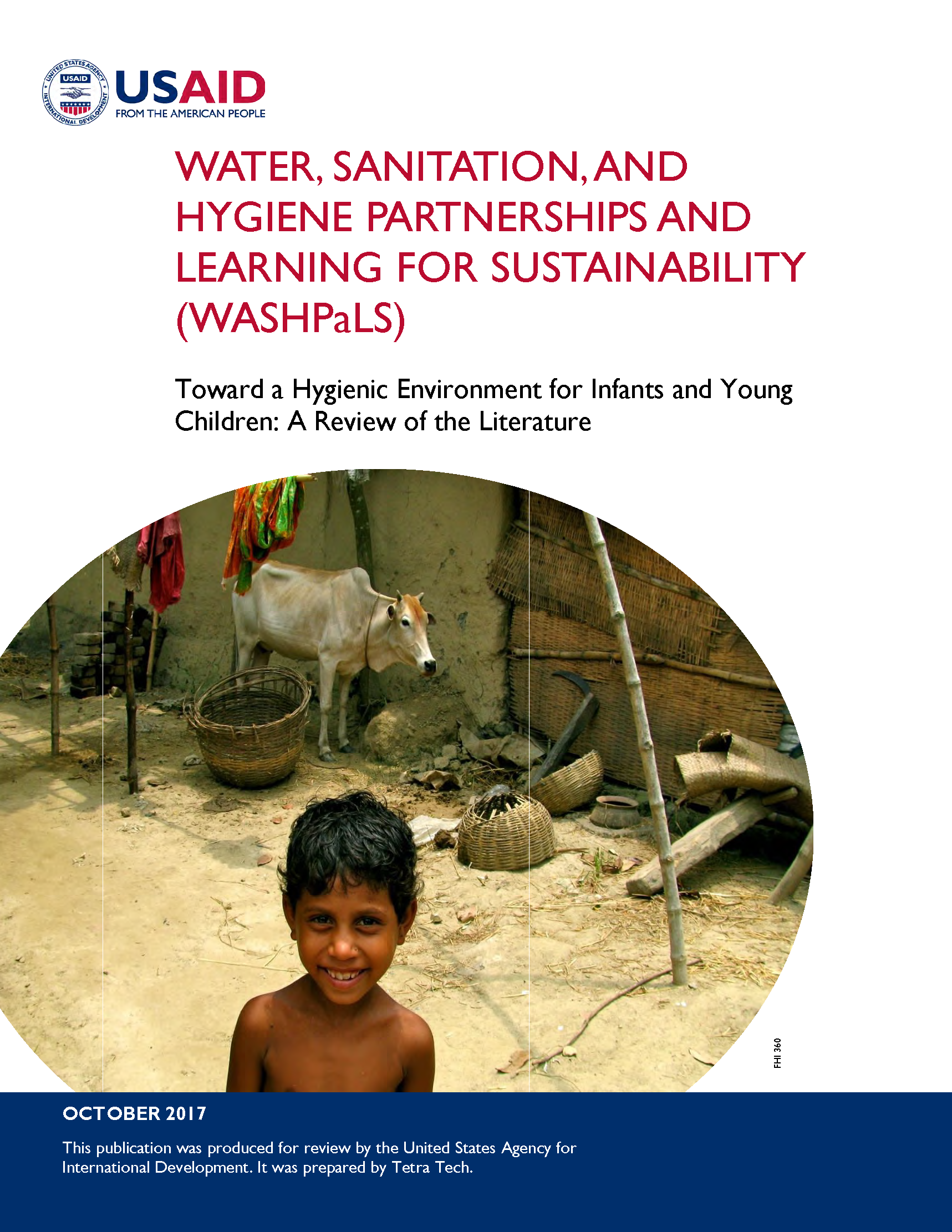 Page de couverture pour les partenariats et l'apprentissage pour l'eau, l'assainissement et l'hygiène pour la durabilité (Washpals)