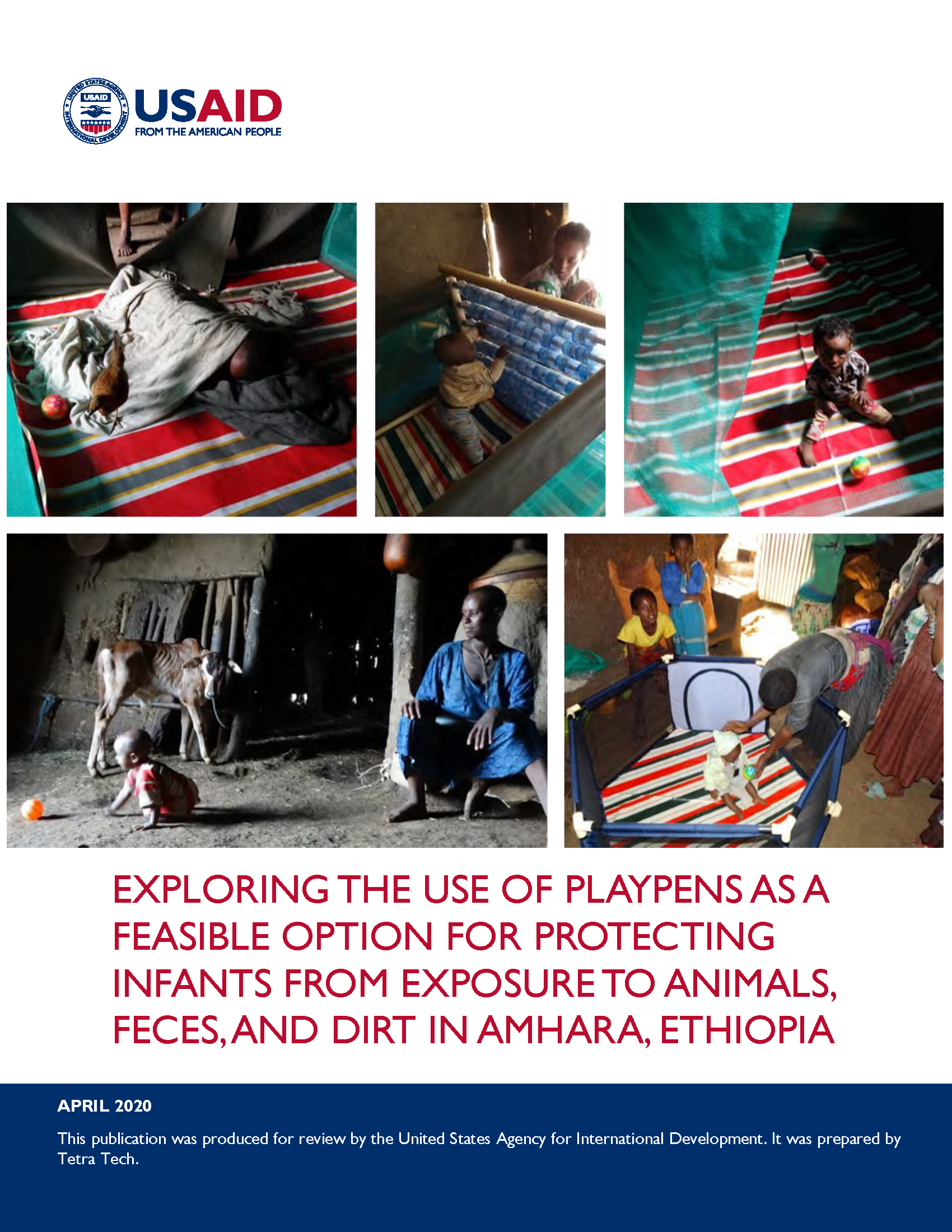 Page de couverture pour explorer l'utilisation des parcs pour enfants comme option réalisable pour protéger les nourrissons de l'exposition aux animaux, aux excréments et à la saleté à Amhara, en Éthiopie