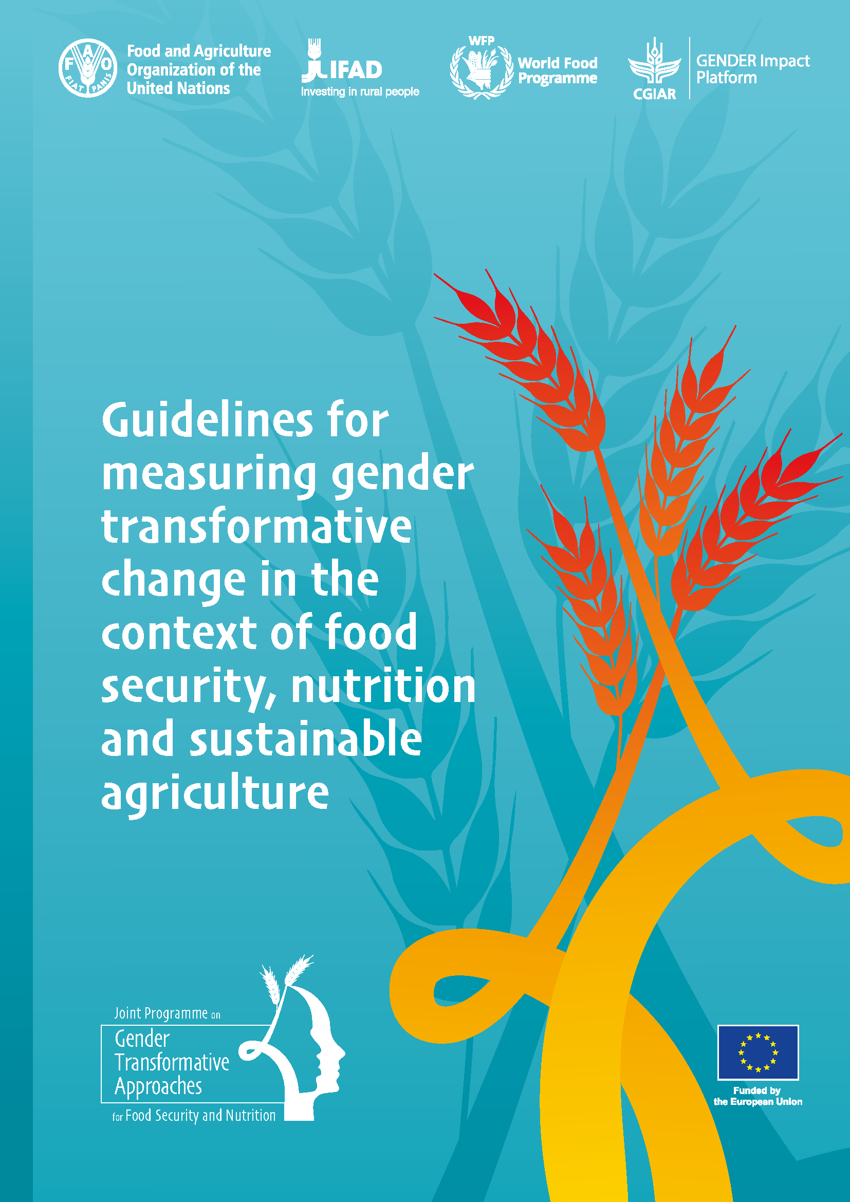 Page de couverture des Lignes directrices pour mesurer le changement transformateur en matière de genre dans le contexte de la sécurité alimentaire, de la nutrition et de l'agriculture durable