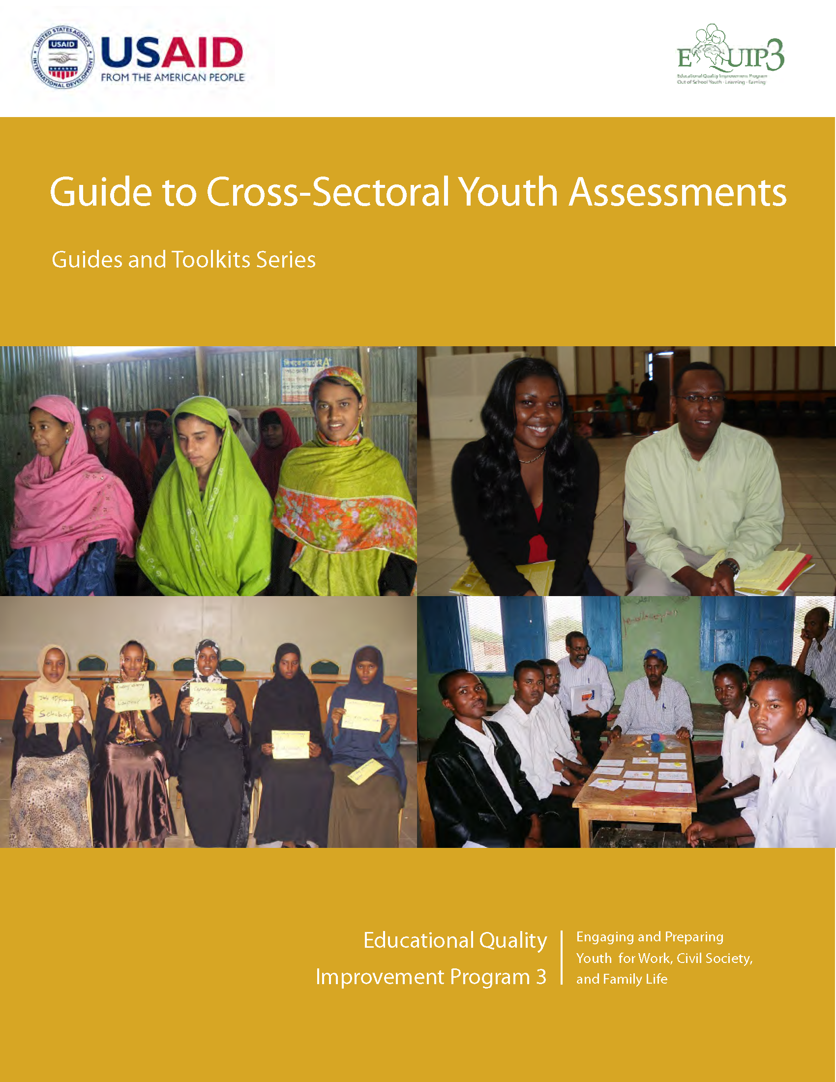 Page de couverture du Guide des évaluations intersectorielles des jeunes