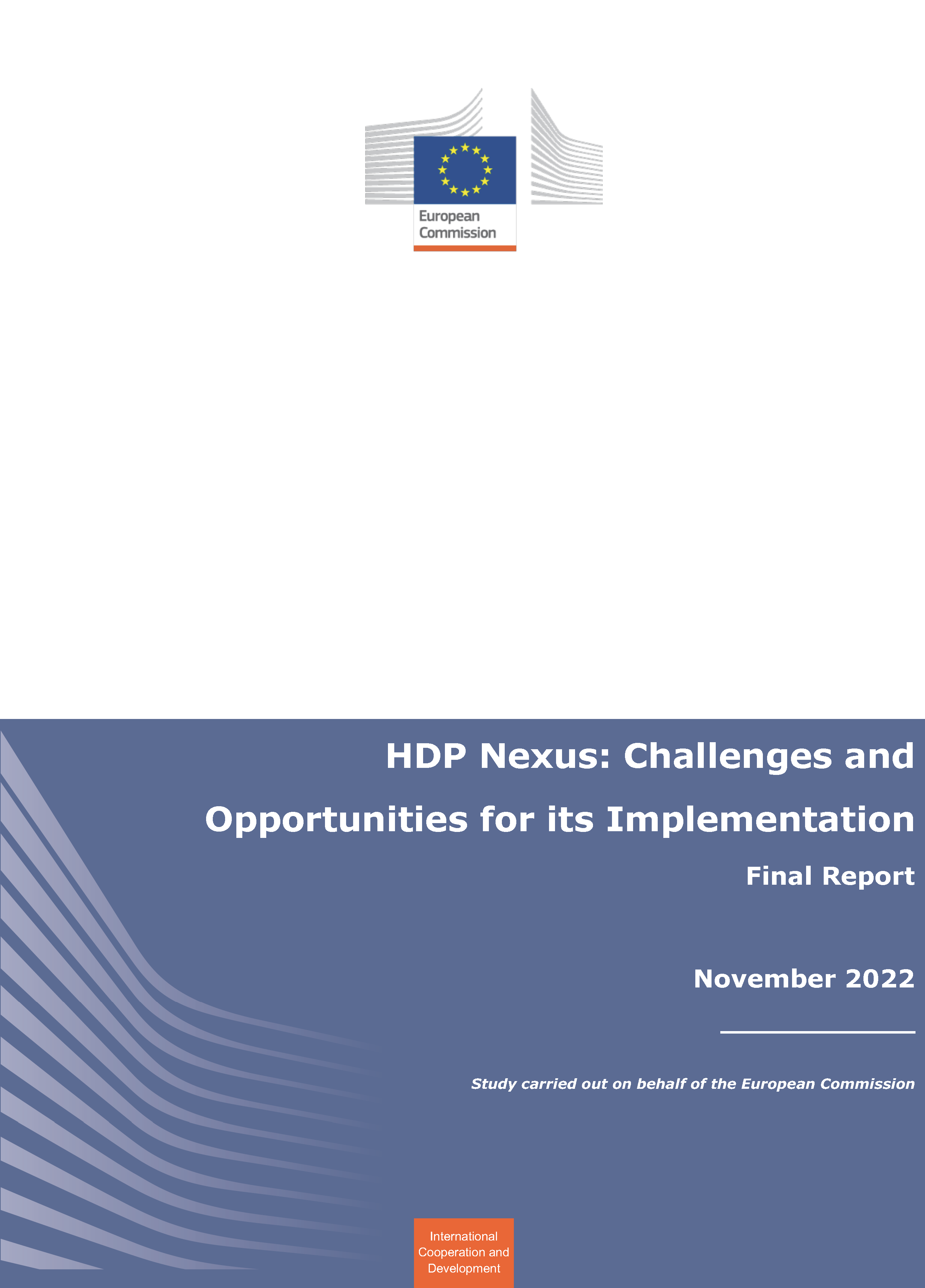 Page de couverture du HDP Nexus : défis et opportunités pour sa mise en œuvre