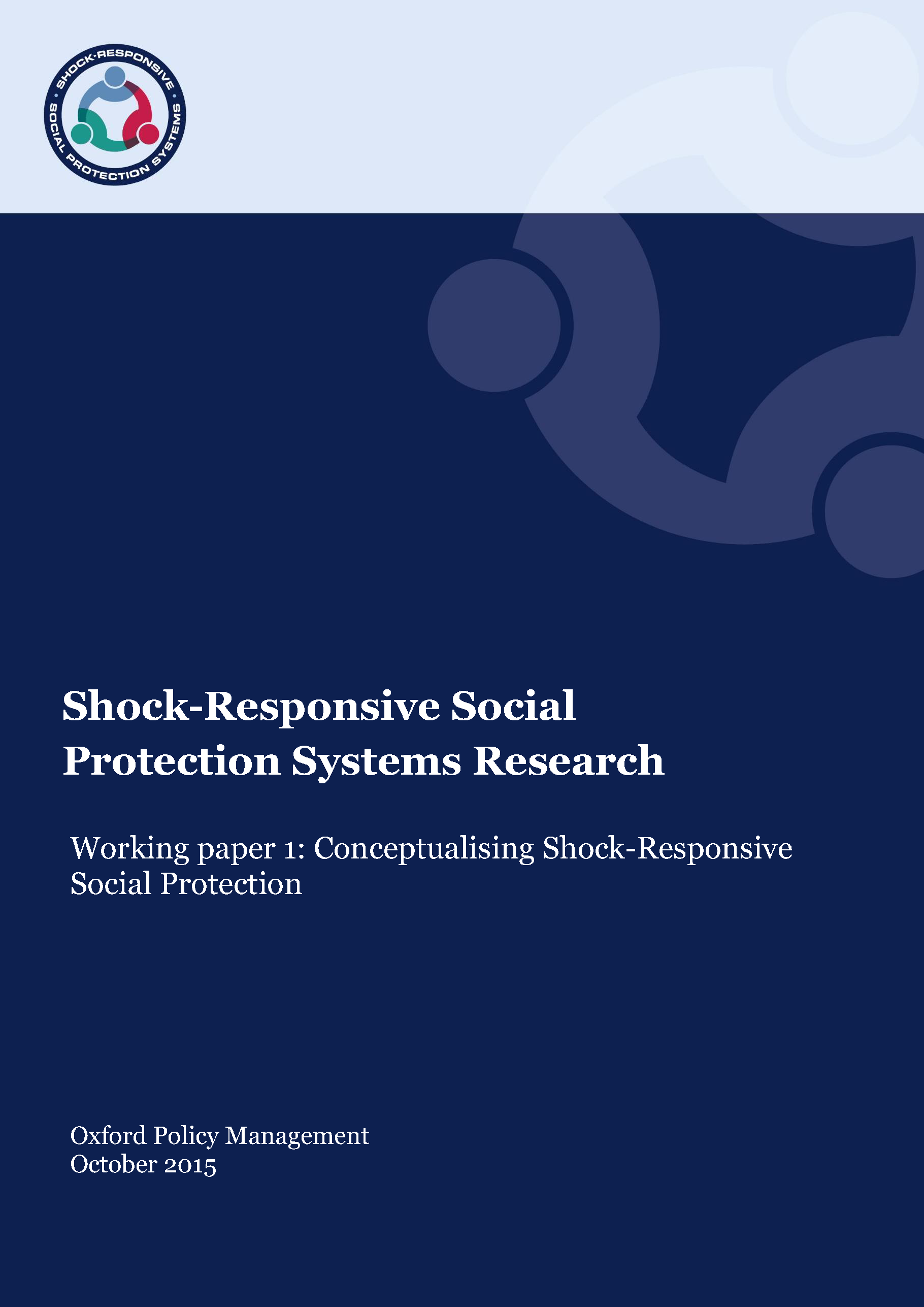 Page de couverture de la recherche sur les systèmes de protection sociale réactifs aux crises