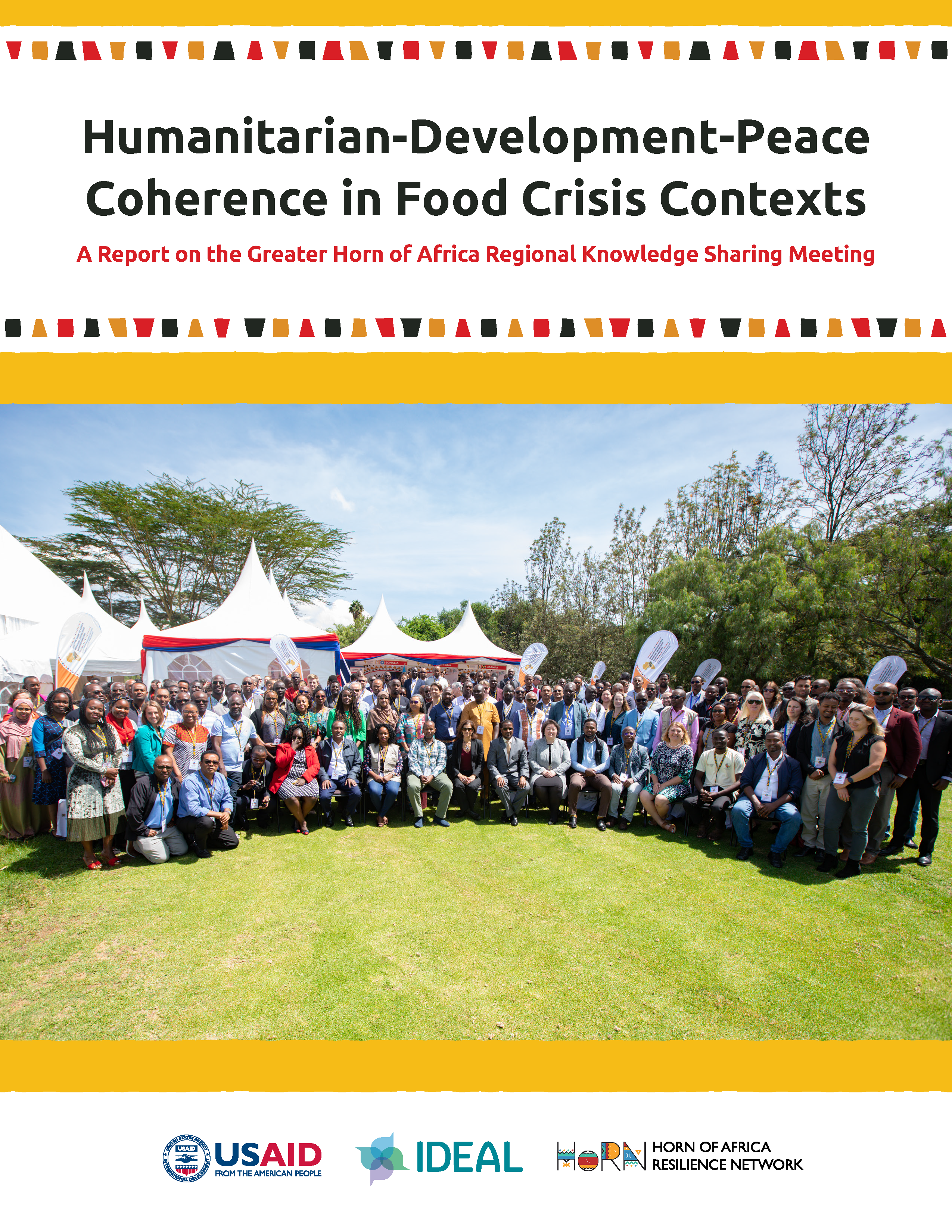 Page de couverture de Cohérence humanitaire-développement-paix dans les contextes de crise alimentaire Un rapport sur la réunion régionale de partage des connaissances dans la Grande Corne de l'Afrique