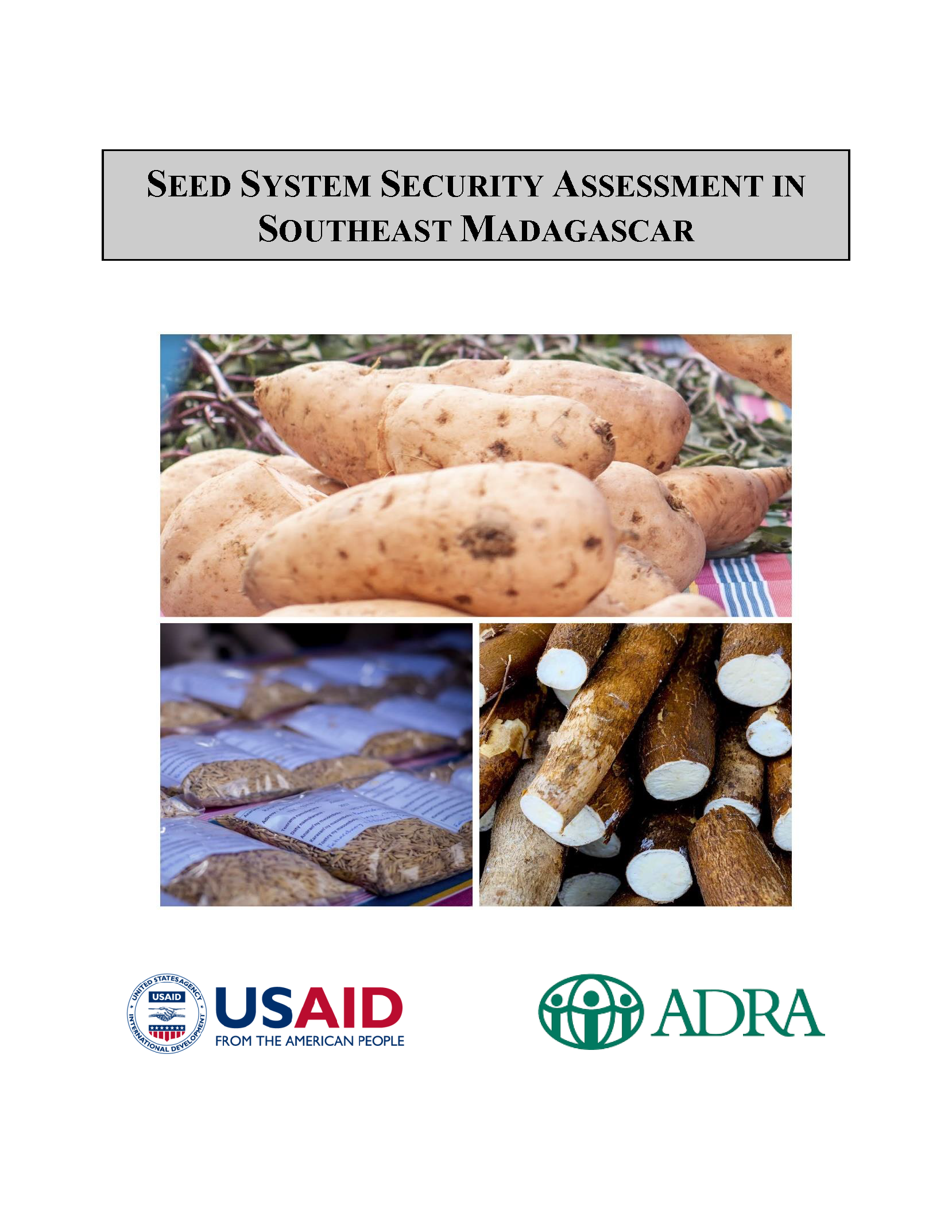 Page de couverture de l’évaluation de la sécurité du système semencier dans le sud-est de Madagascar
