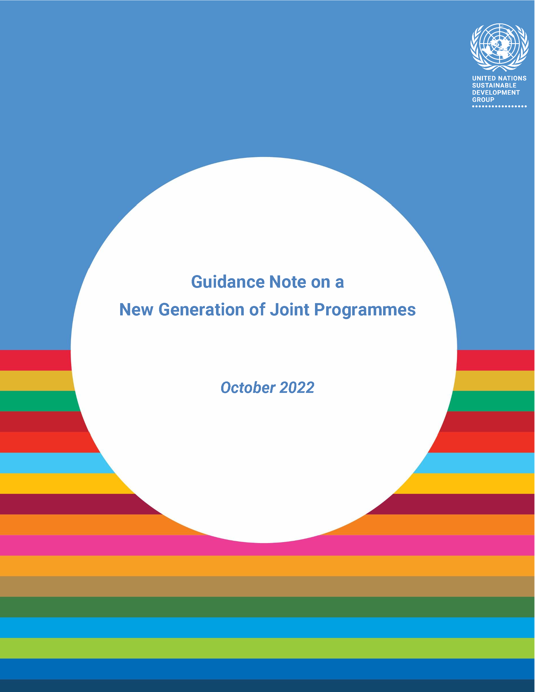 Page de couverture de la note d'orientation sur une nouvelle génération de programmes conjoints