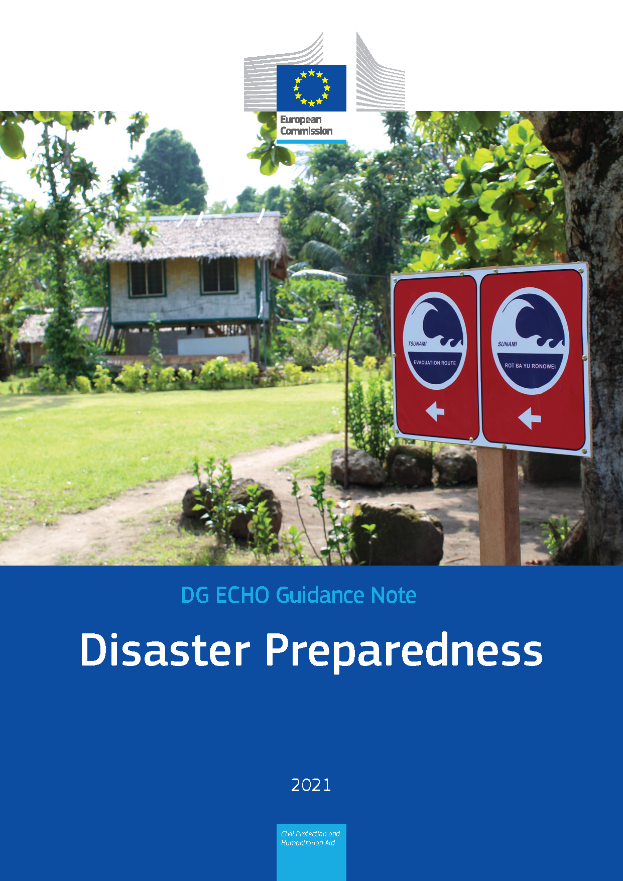 Cover page for Disaster Preparedness Guidance Note