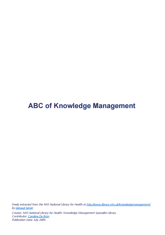 Download Resource: ABC of Knowledge Management