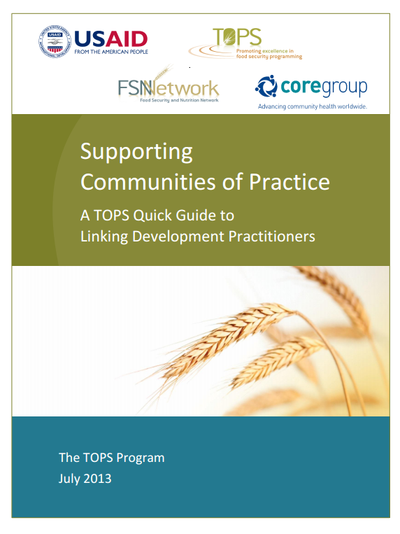 Download Resource: Supporting Communities of Practice: A TOPS Quick Guide to Linking Development Practitioners 