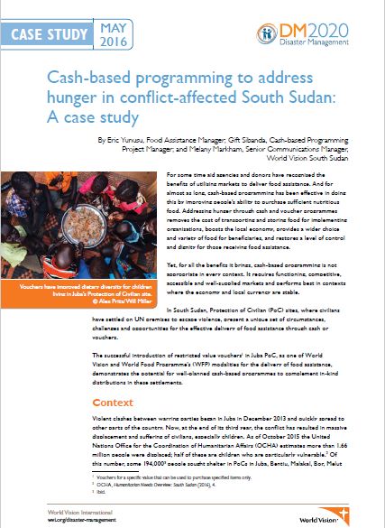 Télécharger la ressource : Programmes en espèces pour lutter contre la faim dans le Soudan du Sud touché par un conflit : une étude de cas
