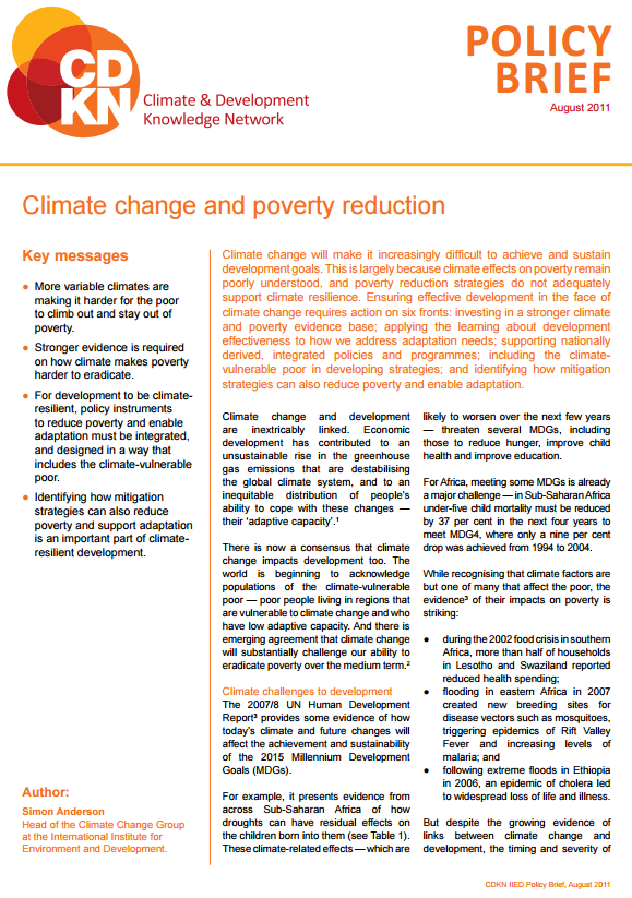 Download Resource: Climate Change and Poverty Reduction