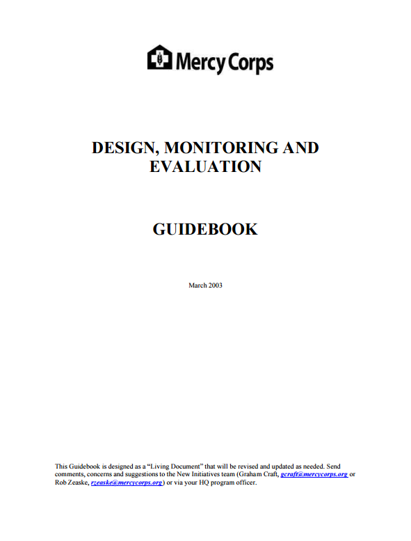 Download Resource: Design, Monitoring and Evaluation Guidebook