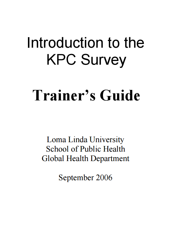 Download Resource: Introduction to the KPC Survey: Trainer's Guide