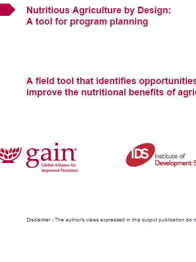Download Resource: Nutritious Agriculture by Design: A Tool for Program Design