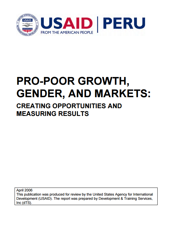 Download Resource: Pro-Poor Growth, Gender, and Markets: Creating Opportunities and Measuring Results