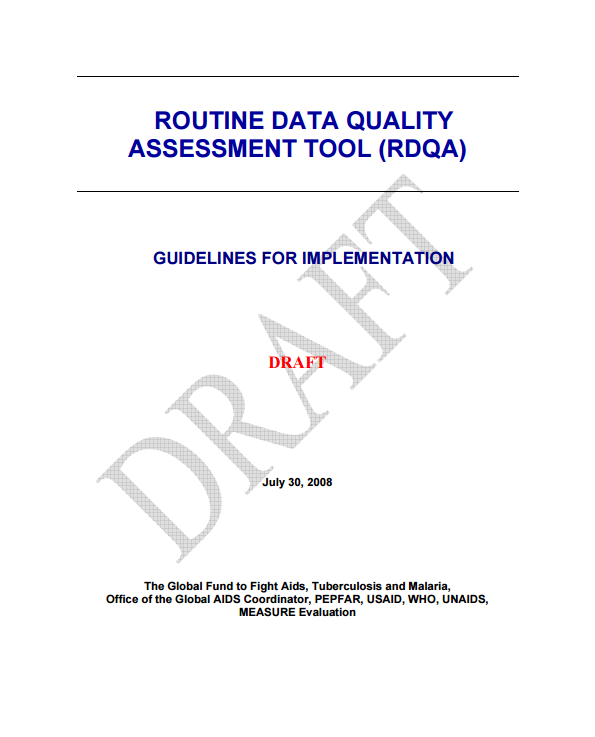 Télécharger la ressource : Outil d'évaluation de routine de la qualité des données (RDQA) : Lignes directrices pour la mise en œuvre