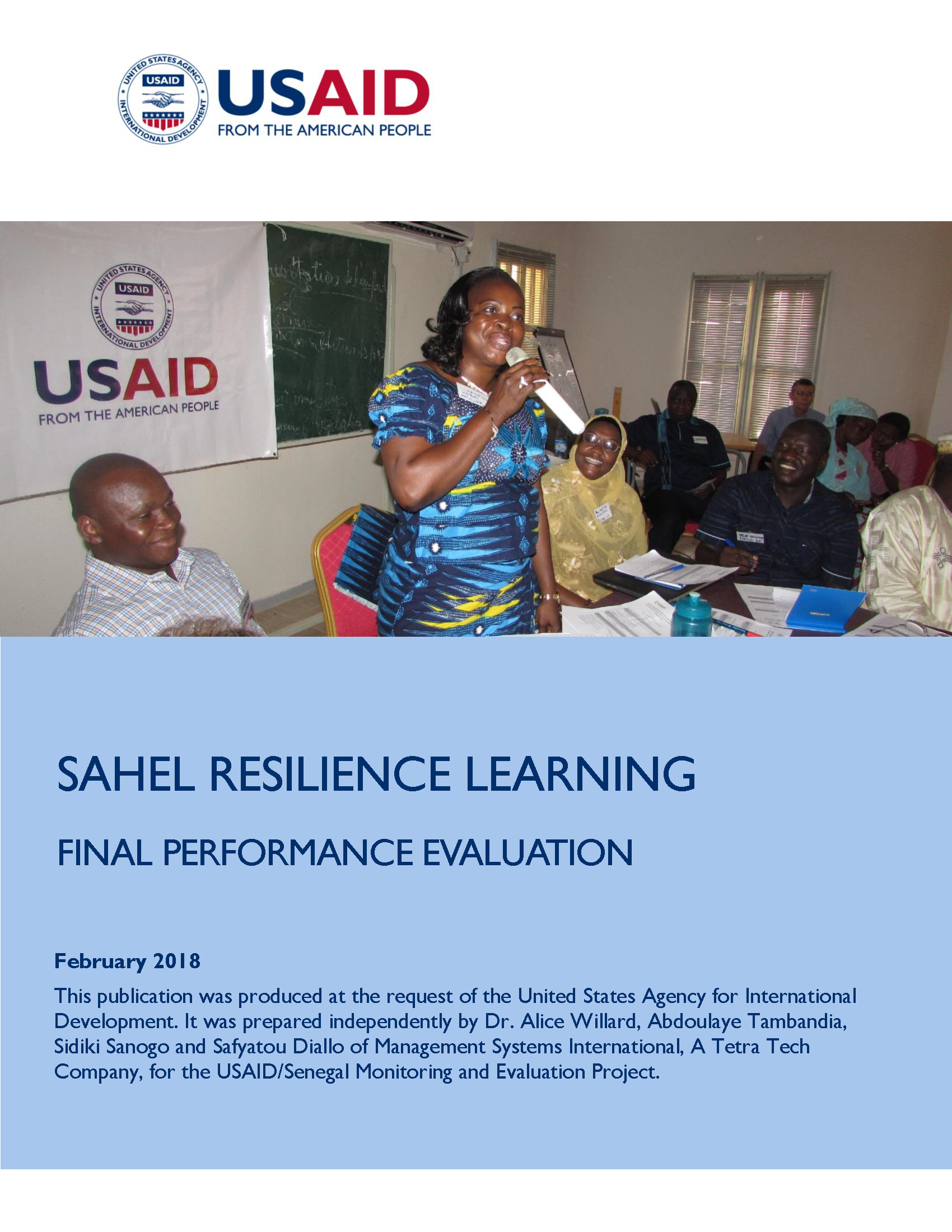 Image de couverture du rapport d'évaluation final de Sarel