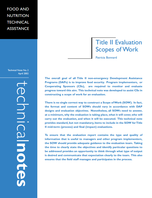 Download Resource: Title II Evaluation - Scopes of Work