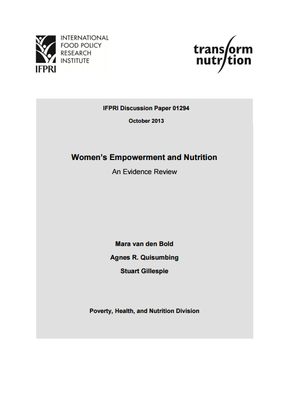 Download Resource: Women’s Empowerment and Nutrition An Evidence Review