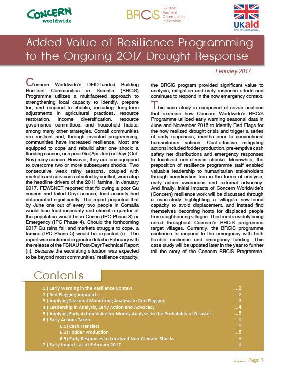Download Resource: Added Value of Resilience Programming to the Ongoing 2017 Drought Response