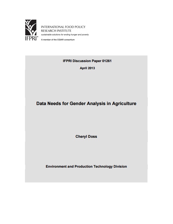 Download Resource: Data Needs for Gender Analysis in Agriculture