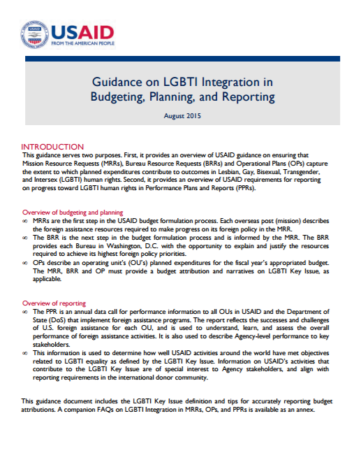 Download Resource: Guidance on LGBTI Integration in Budgeting, Planning, and Reporting