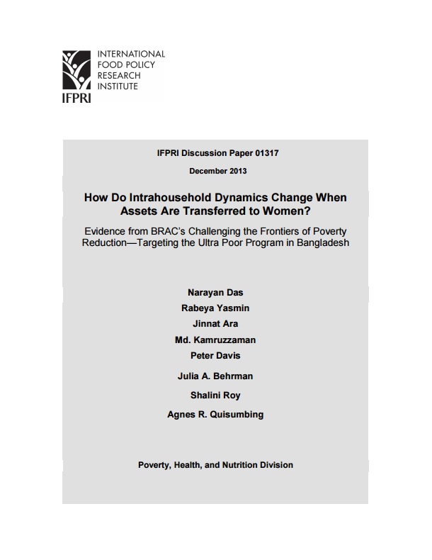 Download Resource: How Do Intrahousehold Dynamics Change When Assets Are Transferred to Women?